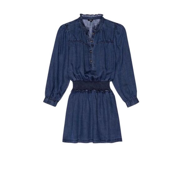 Rails Shawna Mini Dress Small Dark Vintage Blue Black Eco Collection Small $228 - Picture 6 of 13